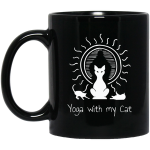Yoga With My Cat Coffee Mug, Tea Mug