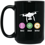 Funny Drone – Build Crash Repeat – Flying Quad Coffee Mug, Tea Mug