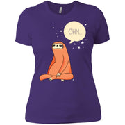 Ohm Meditating Sloth Doing Yoga Women T-Shirt