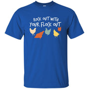 Retro Rock Out Your Flock Out Chickens Lover Men T-shirt