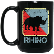 Retro Rhino Endangered Leather Family Coffee Mug, Tea Mug