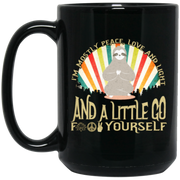 Funny Sloth Yoga I’m Mostly Peace Love and Light Coffee Mug, Tea Mug