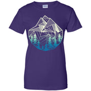 Minimal Mountains Geometry Outdoor Hiking Women T-Shirt