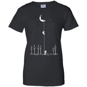 Astronauts Climbing The Moon Women T-Shirt