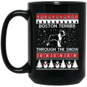 Boston Terrier Through The Snow Coffee Mug, Tea Mug