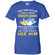 Do Not Mess With Me I Have A Crazy Grandpa Shark Women T-Shirt