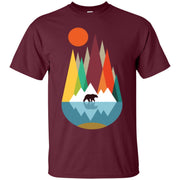 Bear Colorful Shapes Nature Sun Cheerful Men T-shirt