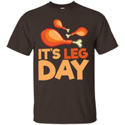 Thanksgiving Anti Fitness Shirt Leg Day Turkey Dinner Funny Men T-shirt