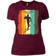 CrossCountry Skiing Retro 70s Vintage Nordic Women T-Shirt