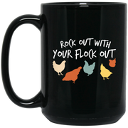 Retro Rock Out Your Flock Out Chickens Lover Coffee Mug, Tea Mug