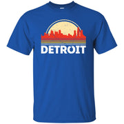 Classic Retro Detroit City Skyline Vintage Men T-shirt