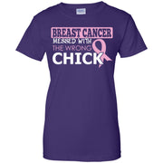 Breast Cancer Messed With The Wrong Chick Women T-Shirt