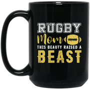 Rugby Mom This Beauty Raised a Beast Coffee Mug, Tea Mug
