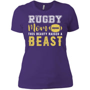 Rugby Mom This Beauty Raised a Beast Women T-Shirt