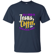 Jesus Coffe Essential Oils Funny Men T-shirt