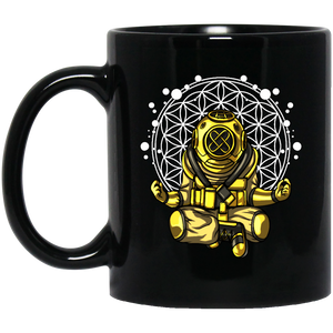 Yoga Diver Zen Meditation Spiritual Flower Of Life Coffee Mug, Tea Mug