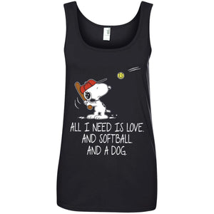 All I Need Is Love And Softball And A Dog Women T-Shirt