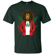 Rasta Lion With Weed Leaf Men T-shirt