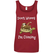 Cute Sloth Turtle Don’t Worry IM Coming Women T-Shirt