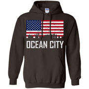 Ocean City Maryland Skyline American Flag