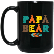 Papa Bear T-Shirt – Indian Feather Tipi Tent Dad Coffee Mug, Tea Mug