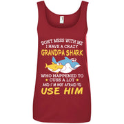 Do Not Mess With Me I Have A Crazy Grandpa Shark Women T-Shirt