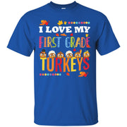 I Love My 1st First Grade Turkeys Student School Men T-shirt
