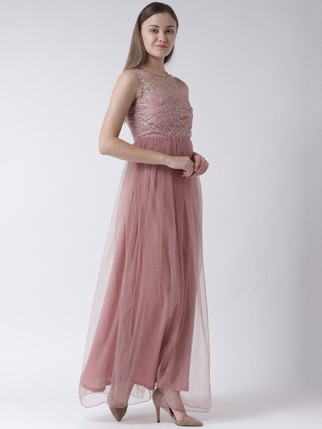 powder pink maxi dress