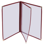 30Pack 8.5x11inches 6 View 3 Page Menu Covers Burgundy Trim Trifold