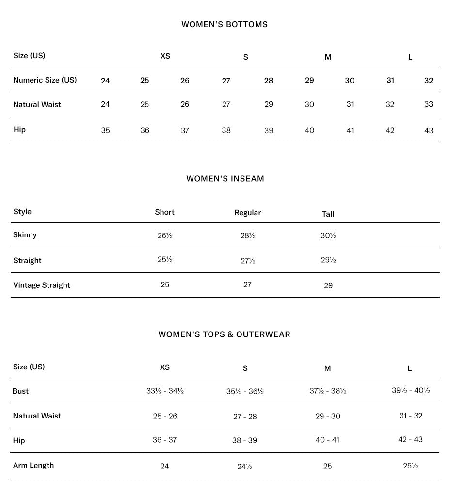 Size Chart Women S