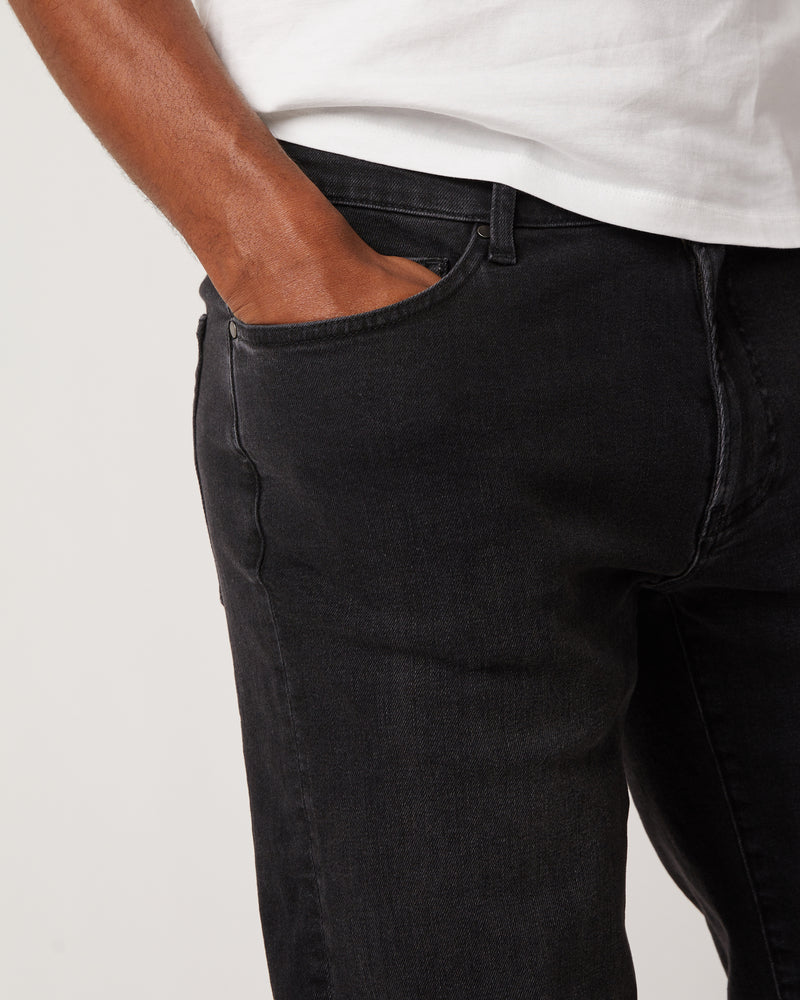 Men's Athletic Taper Jeans in Faded Black | DSTLD