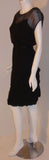 JAMES GALANOS 1960s Black Chiffon Cocktail Dress with Ruffles