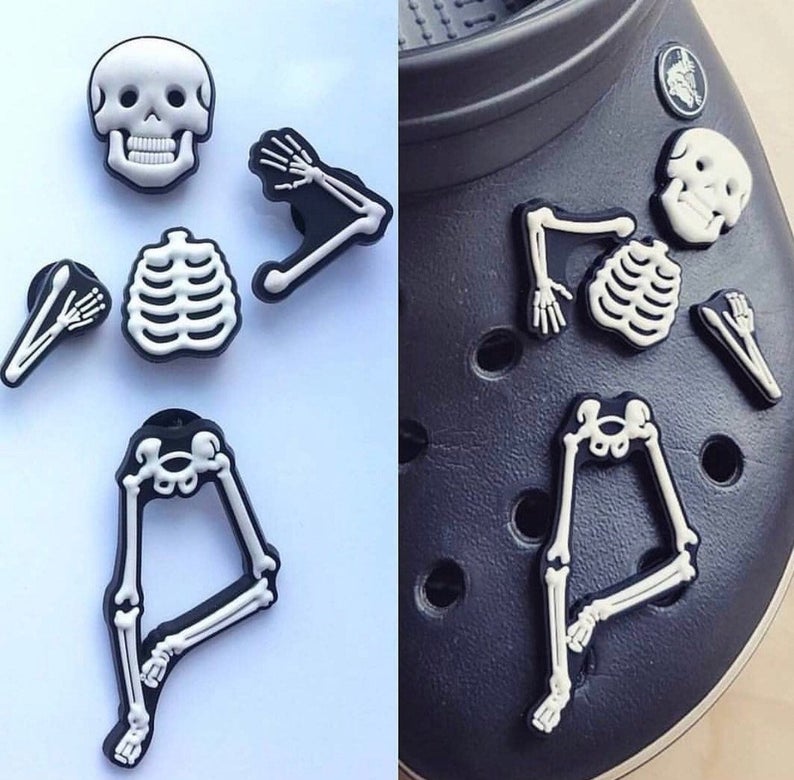 3D 5pc Skeleton Set Shoe Charms for Crocs – N and J Kid Parties