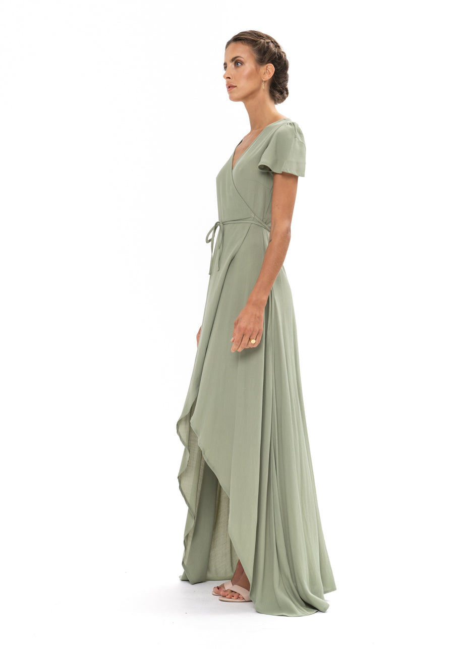 sage green maxi dress