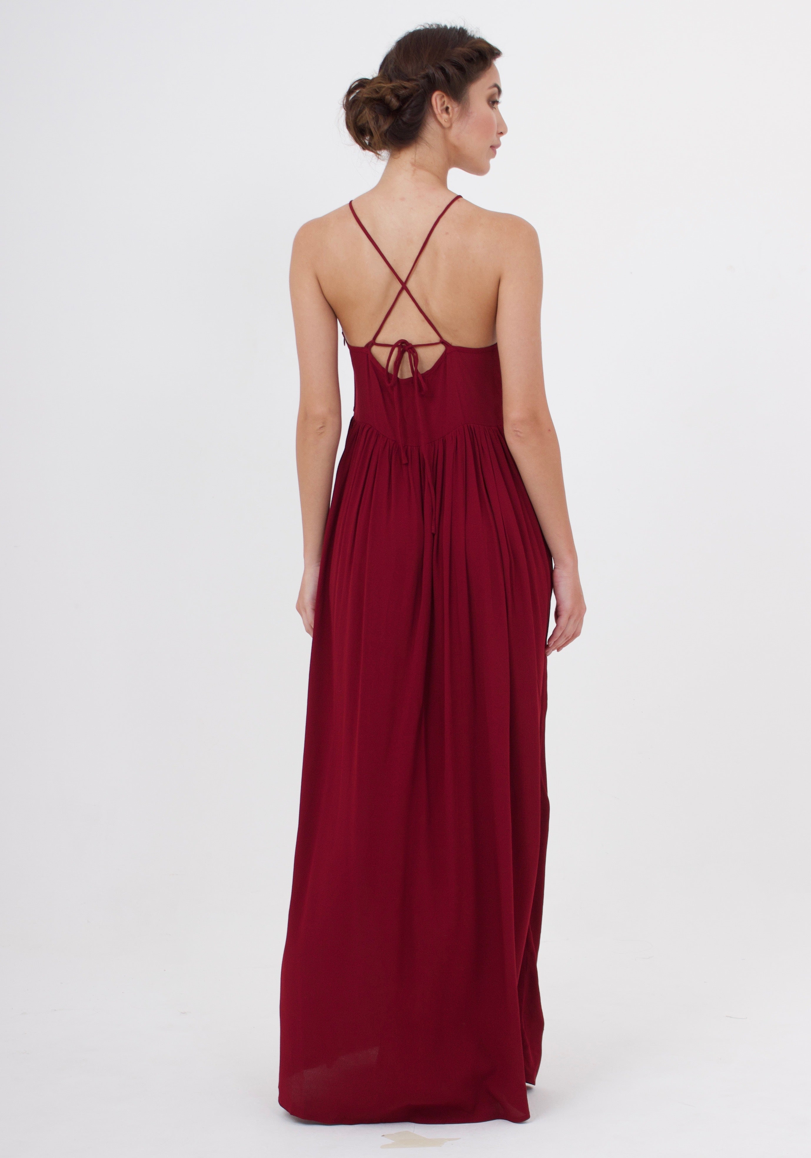 rust color maxi dress