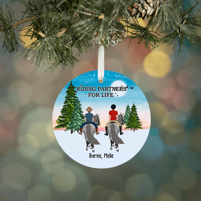 Riding Partners For Life - Personalized Ornament, Horseback Riding with Kids, Christmas Gift For Horse Lovers