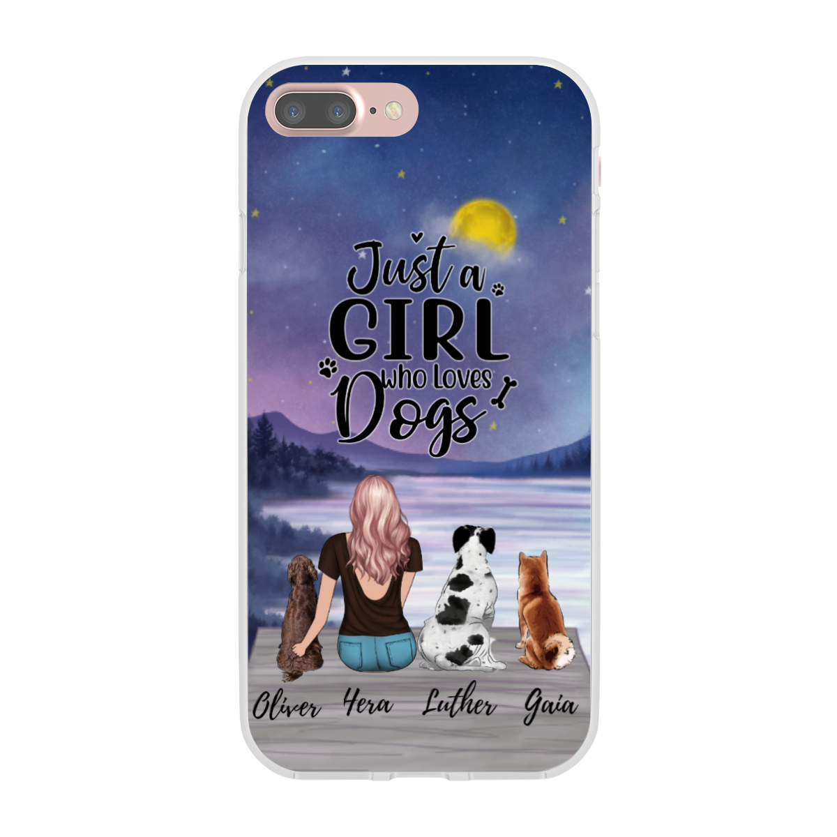 Personalized Phone Case, Dog Mom, Custom Up to 3 Dogs Phone Case, Gift