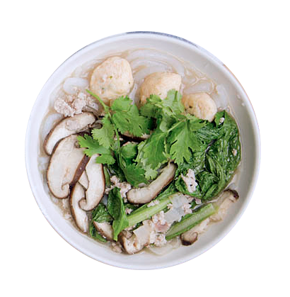 Fishball Soup Mee Tai Bak (made with wholegrain mee tai bak)