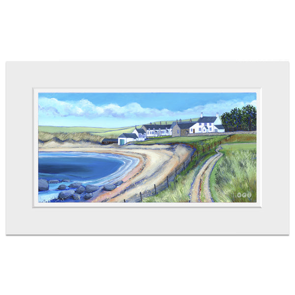 Mounted print of Low Newton cottages in Northumberland