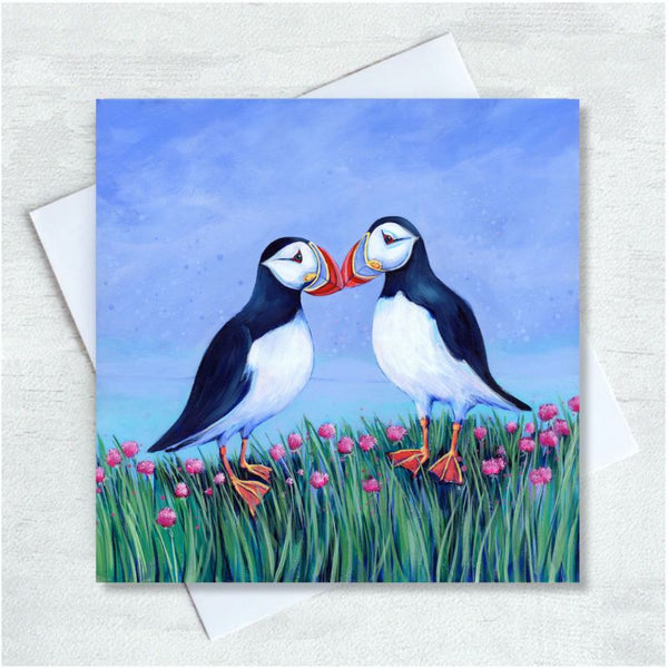 A puffins greetings card.