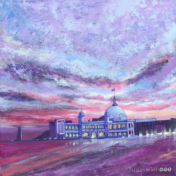 Spanish city at sunset painting of the Whitley Bay dome