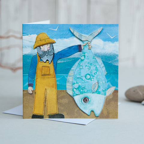 Fisherman card coastal greetings card joanne wishart scottish greetings card wholesale greetings card publisher