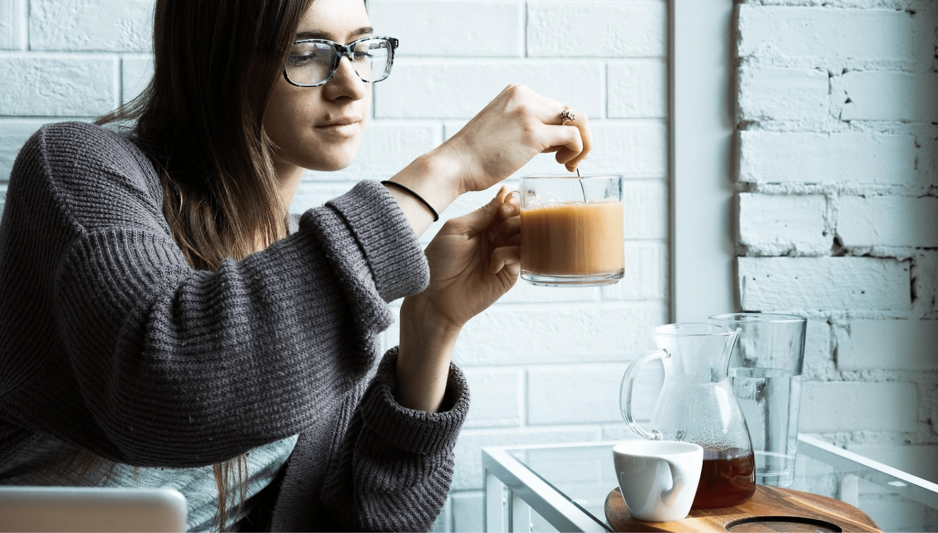 Woman drinking masala chai