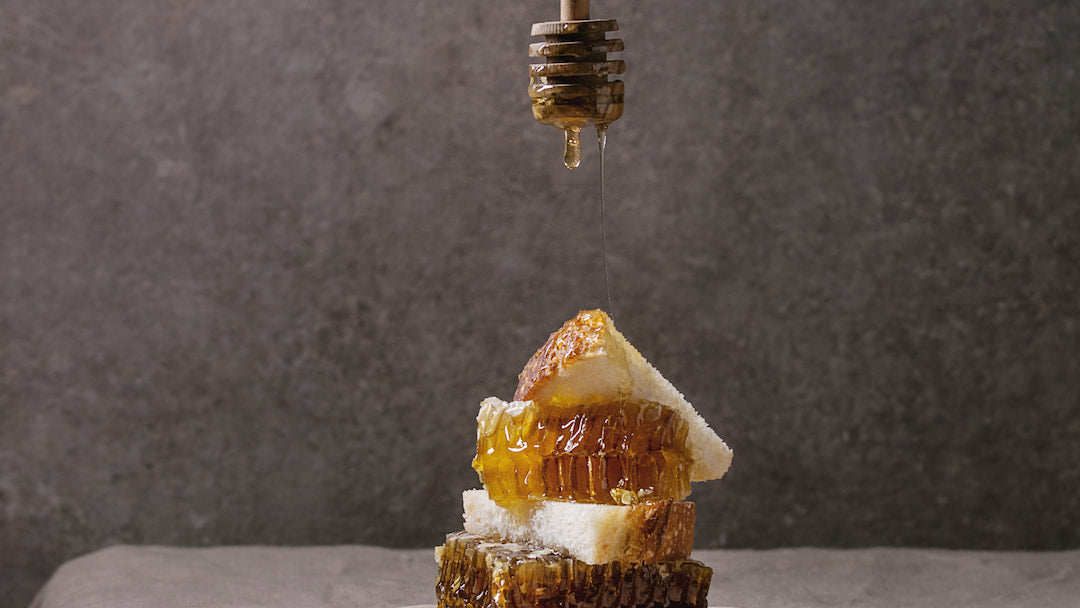 raw honey from bottle