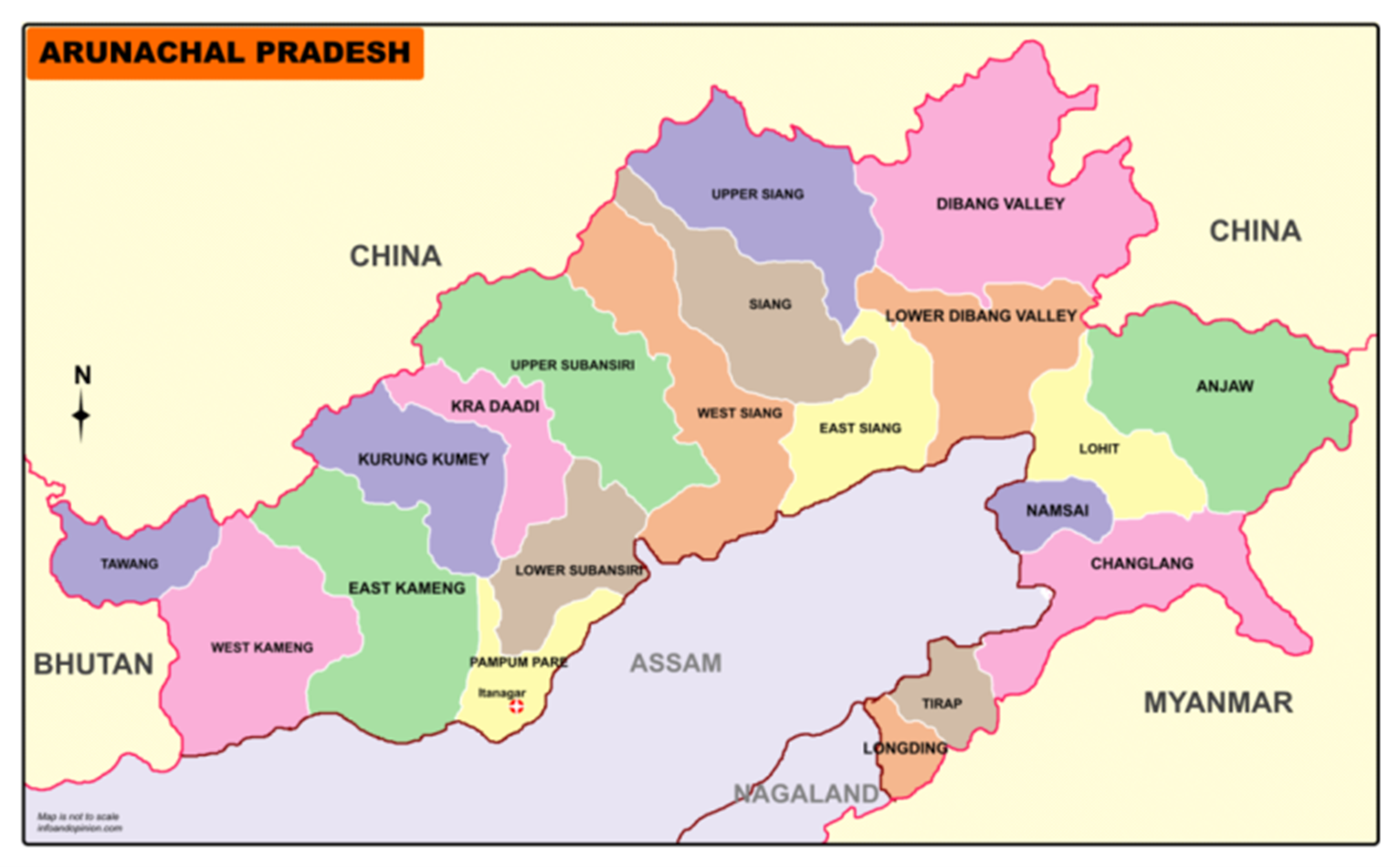 Disctrict Map of Arunachal Pradesh