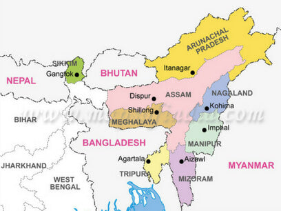 north east india map