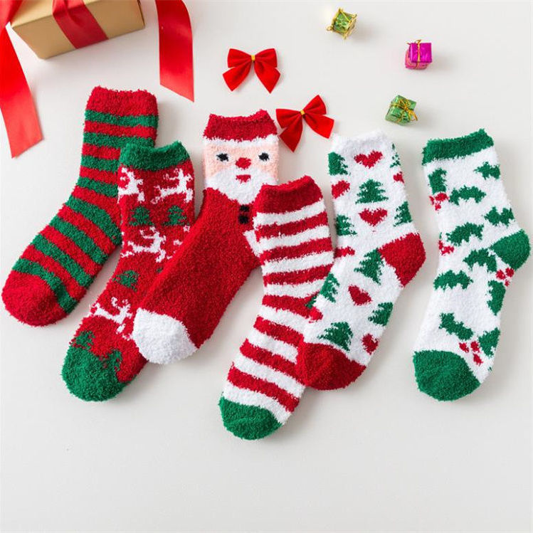 Christmas Fluffy Socks, 3-Pair Pack – Dabolly