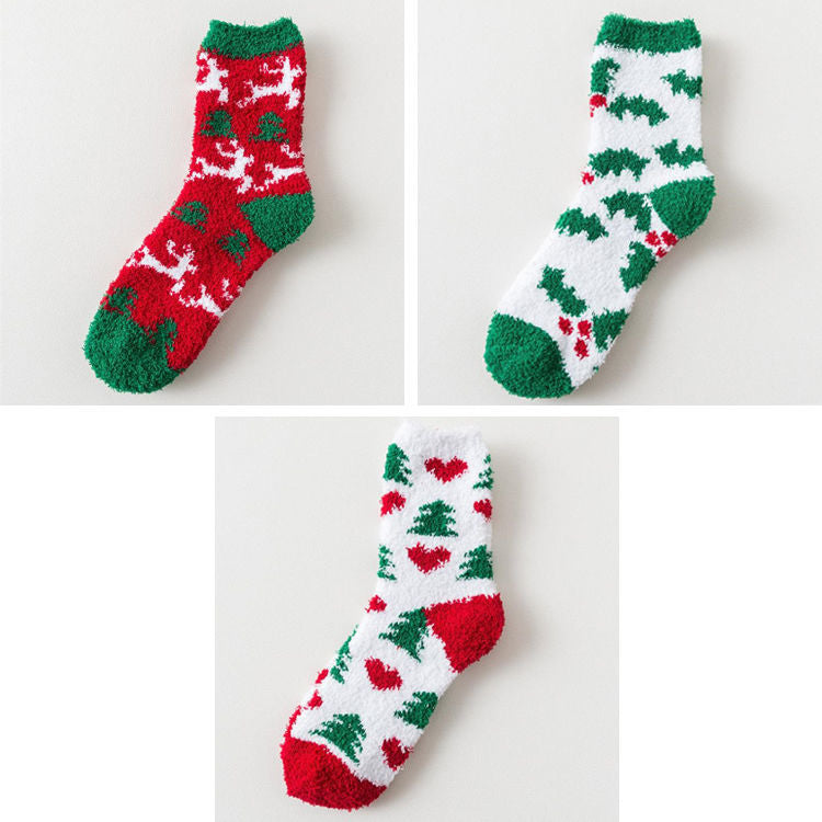 Christmas Fluffy Socks, 3-Pair Pack – Dabolly