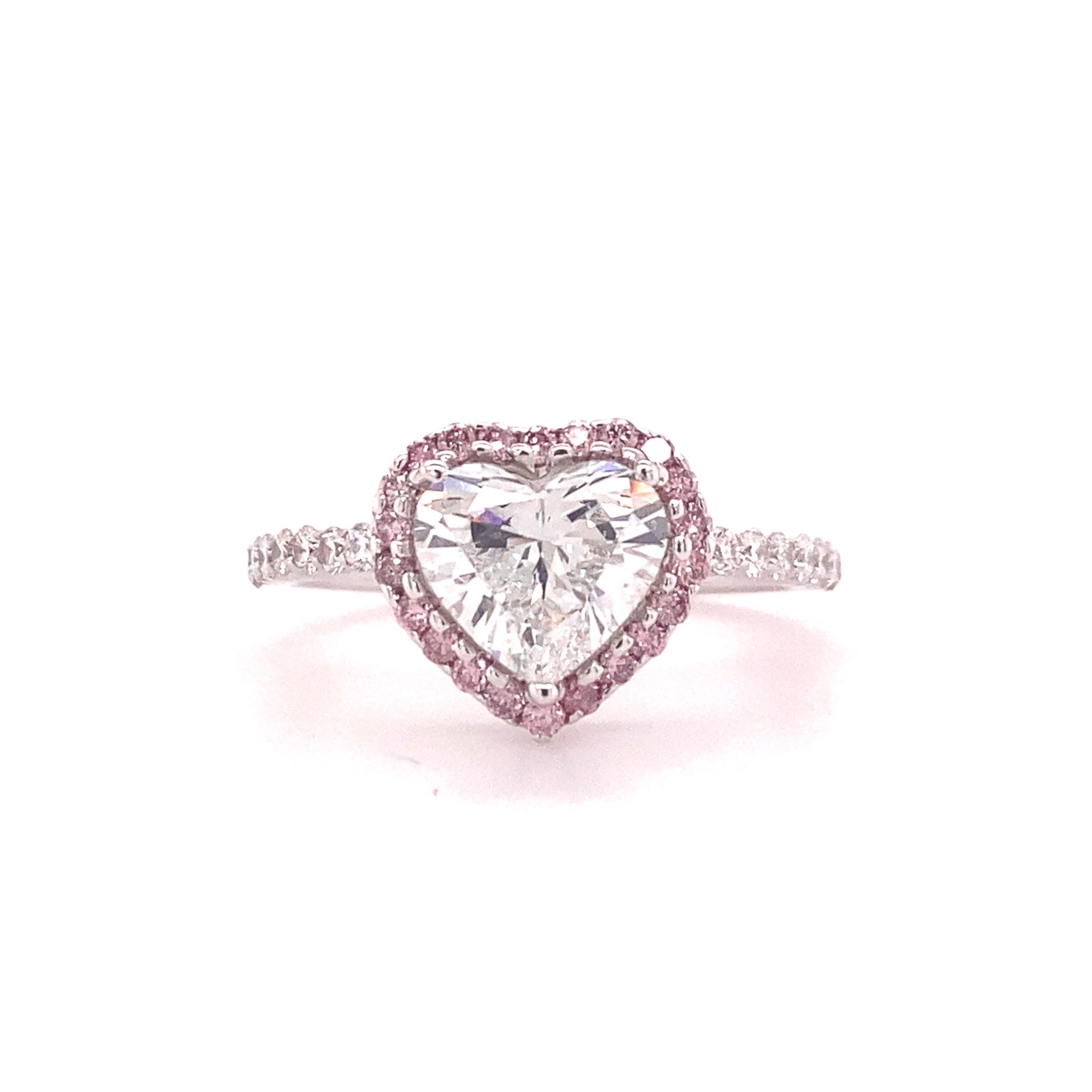 Natural Pink Diamonds Heart Shaped Diamond Ring Nissi Diamonds Fine Jewellery