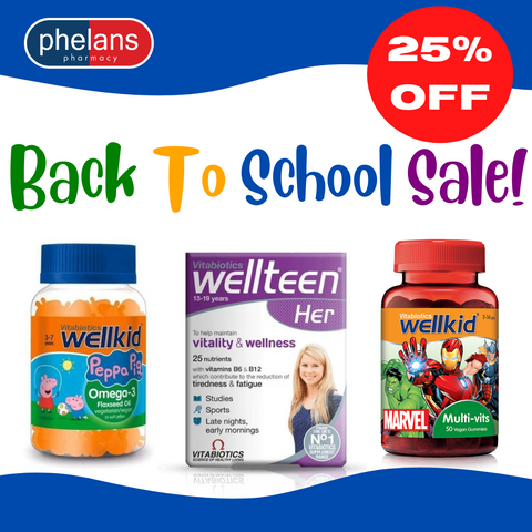 Back To School 25% off Phelans Pharmacy